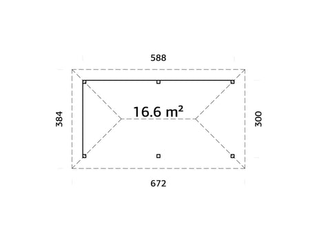 Bianca 16.6m2 Set 109 (5.88x3m) Võreseintega paviljon