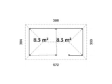 Bianca 16.6m2 Set 207/507 (5.88x3m) Kahe lükanduksega paviljon väliköögi osaga