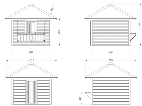 Bianca 8.3m2 Set 104 (3x3m) Lukustatava luugiga kiosk