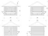 Bianca 8.3m2 Set 105 (3x3m) Kahe lukustatava luugiga kiosk