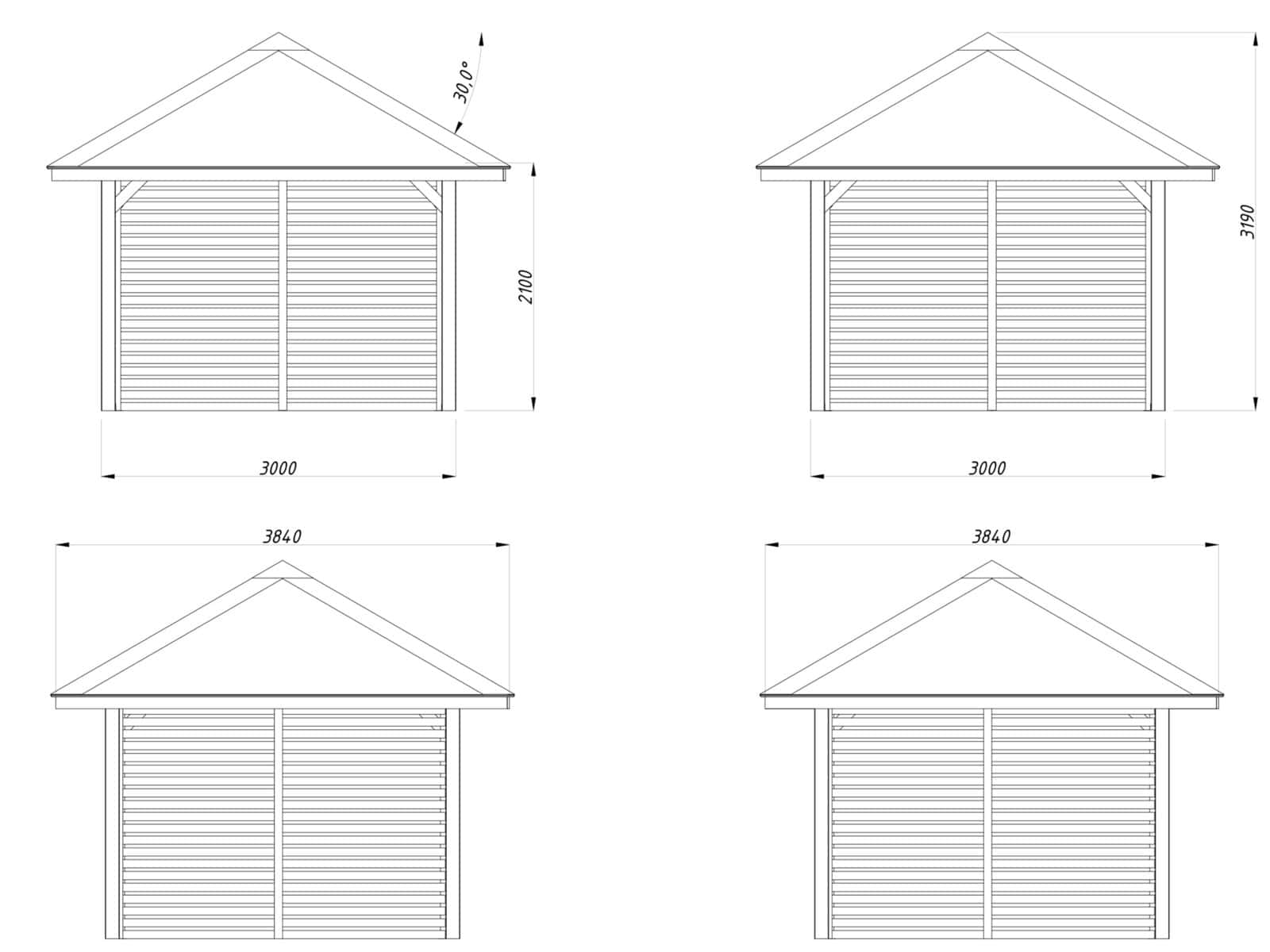 Bianca 8.3m2 Set 1012(3x3m) Võreseintega aiapaviljon