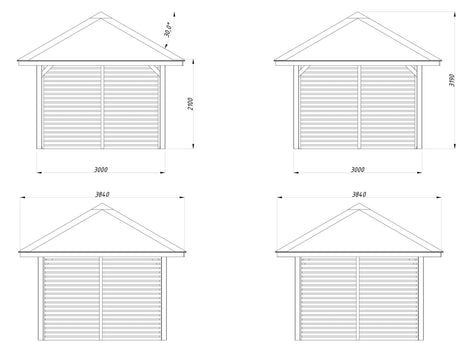 Bianca 8.3m2 Set 1012(3x3m) Võreseintega aiapaviljon