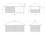 Bianca 16.6m2 Set 207/507 (5.88x3m) Kahe lükanduksega paviljon väliköögi osaga