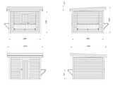 Lenna 8.3m2 Set 305 (3x3m) Lamekatusega kahe luugiga kiosk