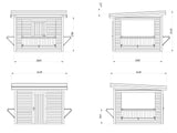 Lenna 8.3m2 Set 306 (3x3m) Lamekatusega kolme luugiga kiosk