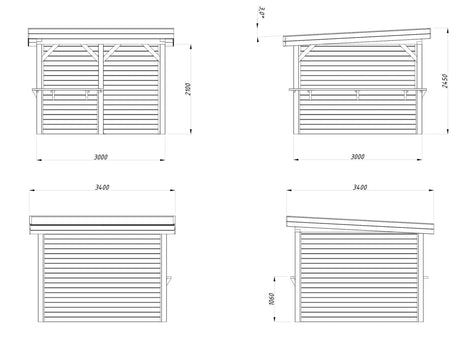 Lenna 8.3m2 Set 303 (3x3m) Lamekatusega ruudukujuline välibaar