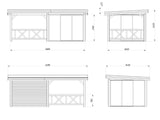 Lenna 16.6m2  Set 404/704 (5.88x3m) Kolme lükanduksega paviljon