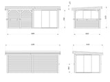 Lenna 16.6 Set 408/708 (5.88x3m) Kolme lükandukse ja väliköögiga paviljon