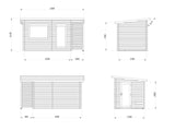 Sanna 6.8m2 (3.5x2.1m | 44mm) Modernne freesprussist saunamajake riietusruumiga