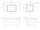 Grace 14.1m2 (5x3m | 56mm) Liimpuitelementidest aiamaja topeltklaasiga lükandustega