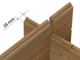 Valentine 9m2 (3.38x2.76m | 28mm) Süvaimmutatud freespruss-aiakuur kahepoolse uksega
