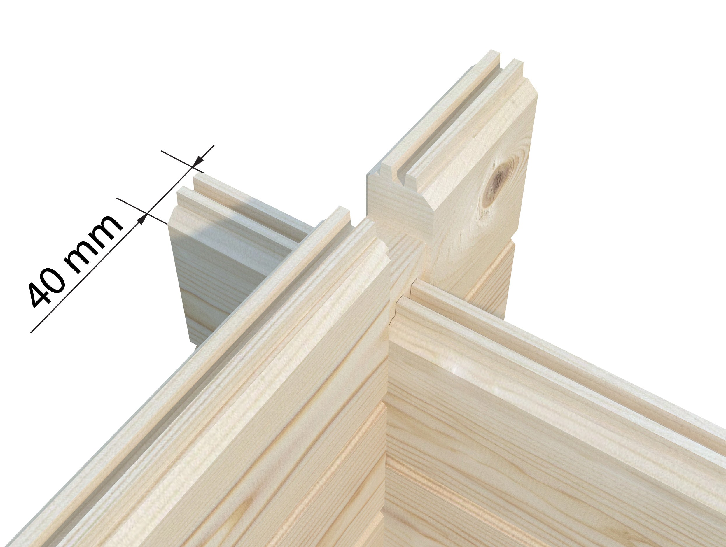 Britta 19.7m2 (4.8x4.25m | 40mm) Mägimajakese stiilis freespruss-aiamaja