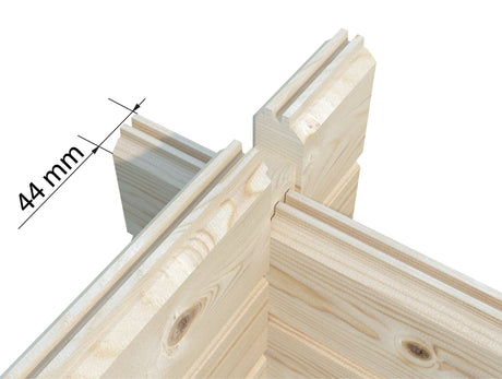 Ines 13.7m2 (4.8x3m | 44mm) Lükandustega freespruss-aiamaja
