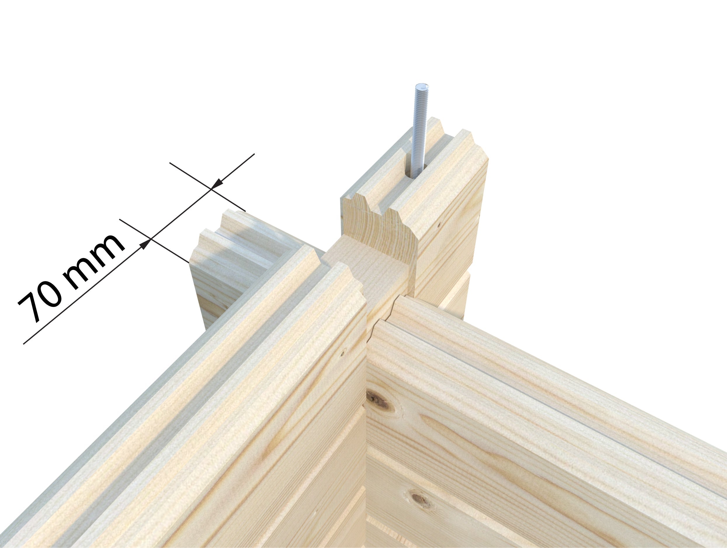 Heidi 22.8m2 (8.2x3m | 70mm) Kaldkatusega kahetoaline suur freespruss-aiamaja