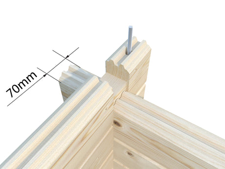 Cecilia 32m2 (8.9x4.2m | 70mm) Kolmeruumiline suvemaja alumiiniumakende ja -ustega