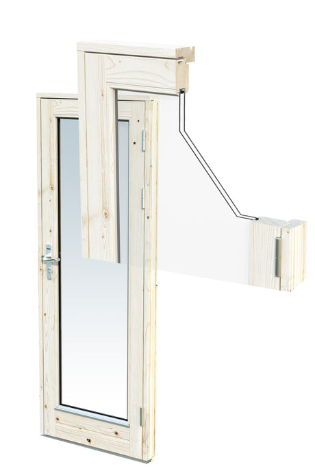 Grace 8.1+8.1m2 5.6x2.9m | 56mm) Liimpuitelementidest aiamaja koos varikatusega