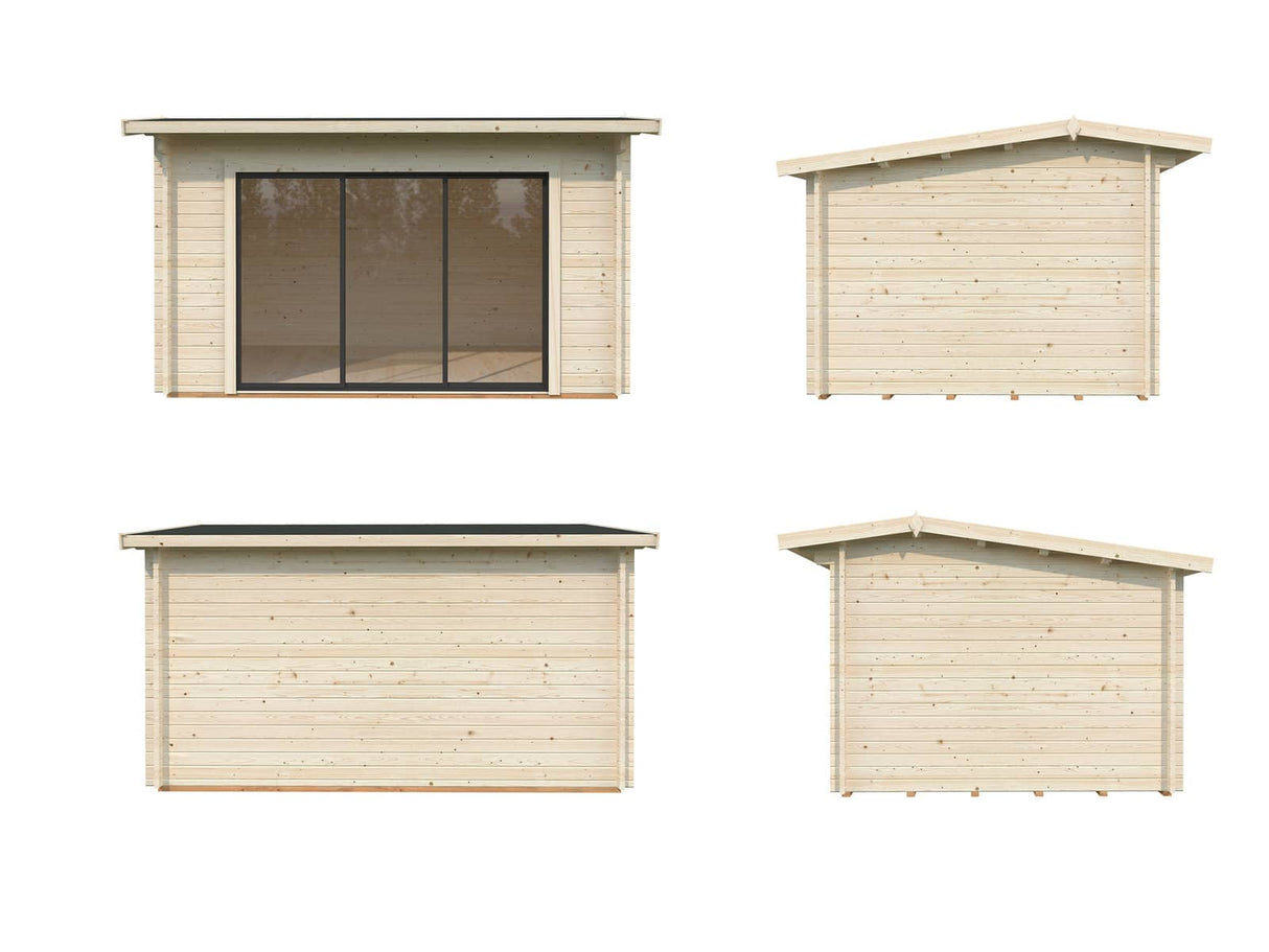 Ines 11.1m2 (3.9x3m | 44mm) Lükandustega freespruss-aiamaja