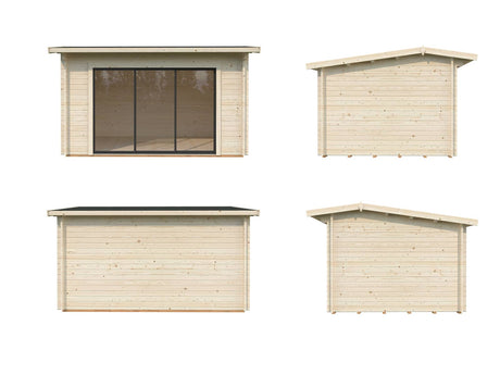 Ines 11.1m2 (3.9x3m | 44mm) Lükandustega freespruss-aiamaja