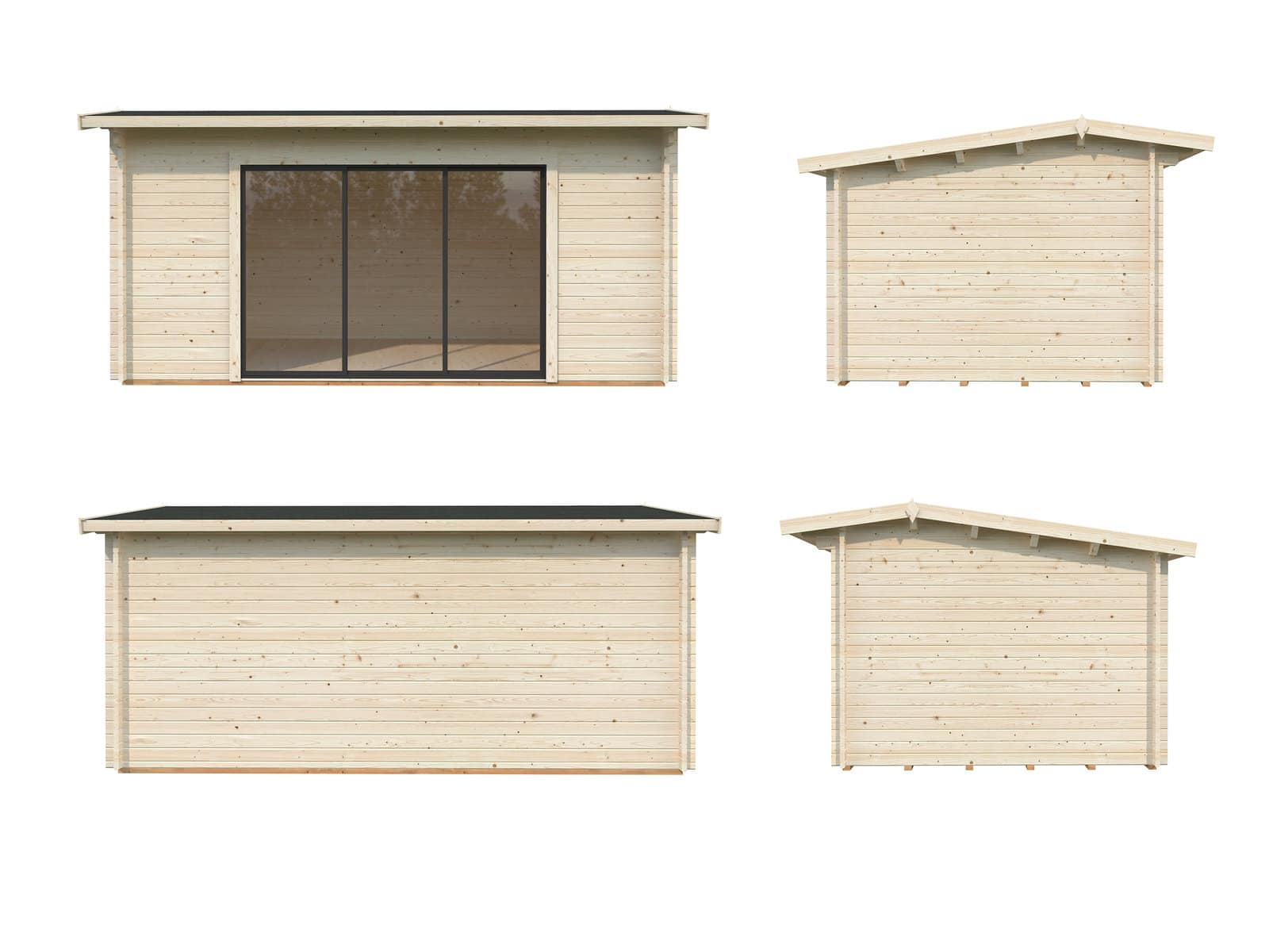 Ines 13.7m2 (4.8x3m | 44mm) Lükandustega freespruss-aiamaja