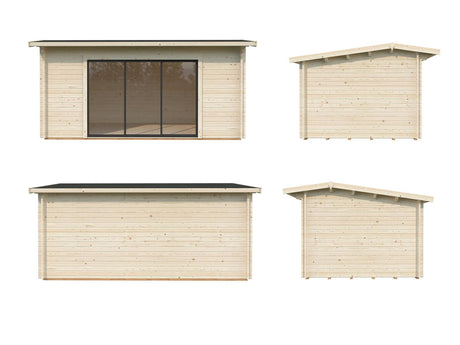 Ines 13.7m2 (4.8x3m | 44mm) Lükandustega freespruss-aiamaja
