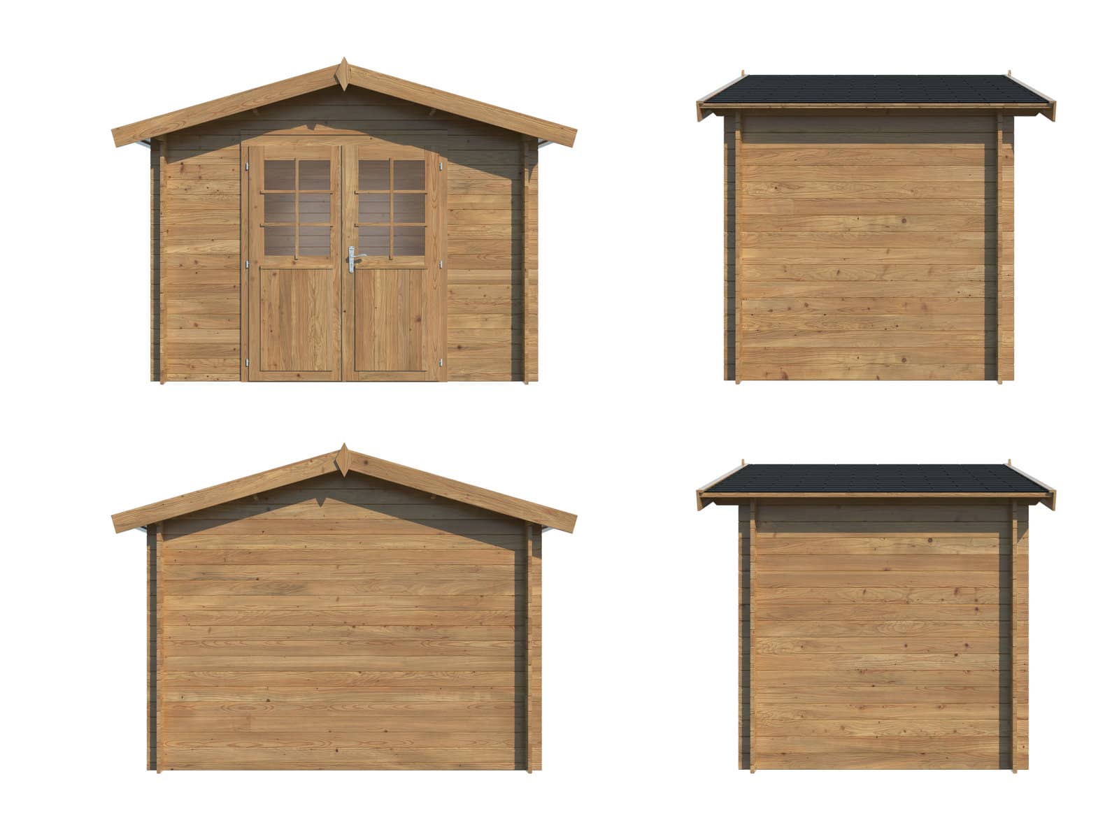 Valentine 4.7m2 (2.76x1.8m | 28mm) Süvaimmutatud freespruss-aiakuur kahepoolse uksega