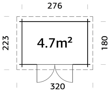Alice 4.7m2 (2.76x1.8m | 28mm) Väike süvaimmutatud aiakuur