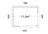 Amanda 11.2m2 (3.9x3m | 44mm) Väike alumiiniumustega viilkatusega aiamaja