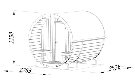 Anita 1.3+0.7m2 (2.2x2.5m | 42mm) Torusaun