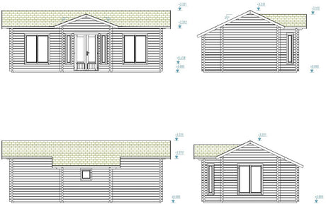 Anna 26.8m2 (8x5m | 70mm) Kolmetoaline suvemaja