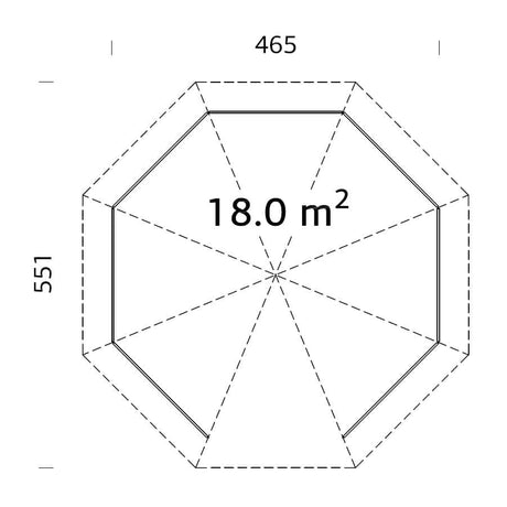 Betty 18m2 (4.65x4.65m) Kaheksanurkne paviljon
