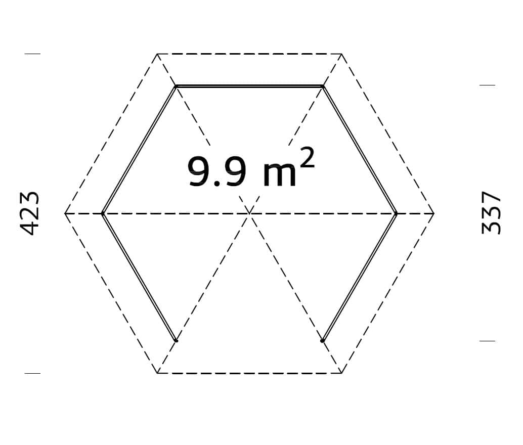 Betty 9.9m2 (3.84x3.37m) Kuusnurkne paviljon