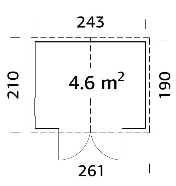 Dan 4.5m2 (2.43x1.9m | 16mm) Valmis seinaelementidest kompaktne aiakuur