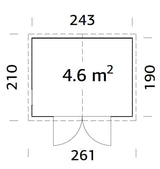 Dan 4.5m2 (2.43x1.9m | 16mm) Valmis seinaelementidest kompaktne aiakuur