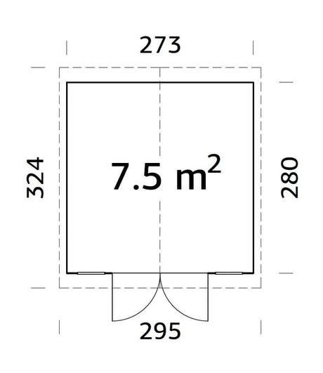Dan 7.5m2 (2.7x2.8m | 16mm) Valmis seinaelementidest aiakuur