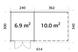Ella 6.9+10m2 (5.9x3m | 28mm) Varikatusega aiakuur