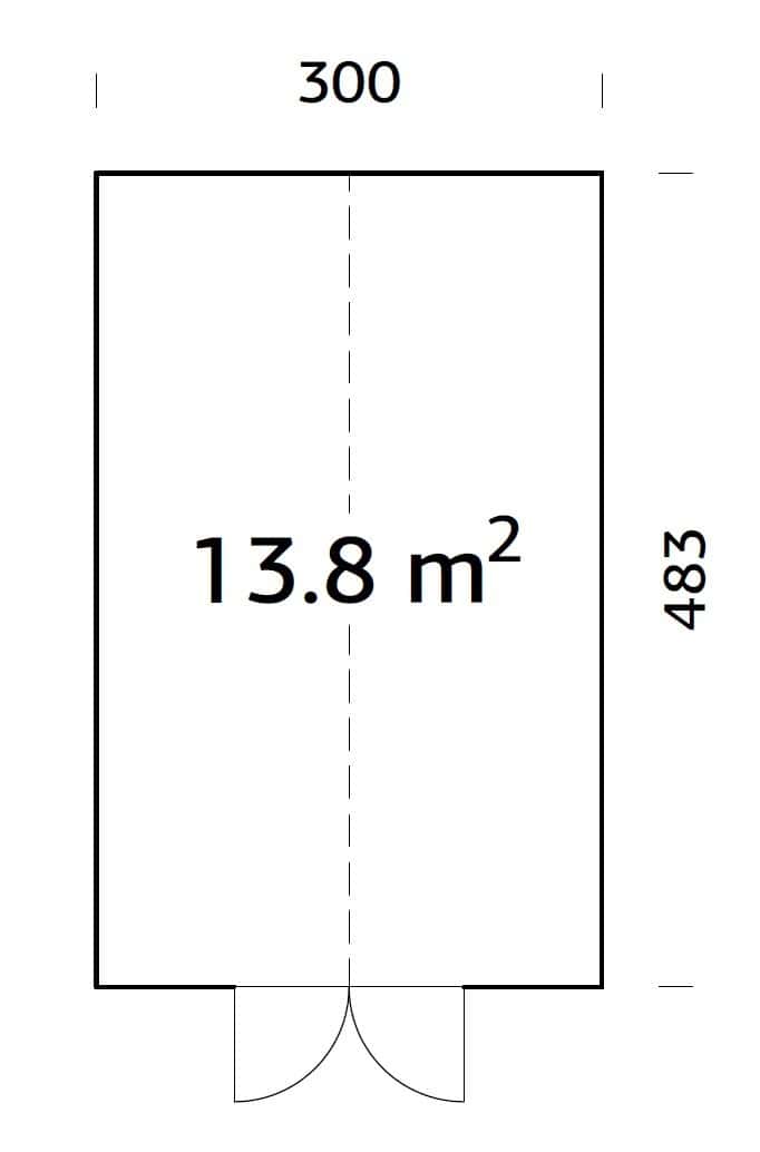 Emilia 13.8m2 (3x4.83m | 18mm) Halliks süvaimmutatud modernne klaasmaja