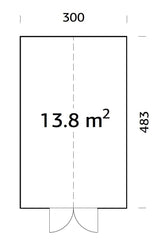 Emilia 13.8m2 (3x4.83m | 18mm) Halliks süvaimmutatud modernne klaasmaja