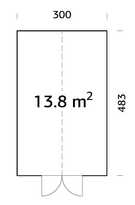 Emilia 13.8m2 (3x4.83m | 18mm) Halliks süvaimmutatud modernne klaasmaja