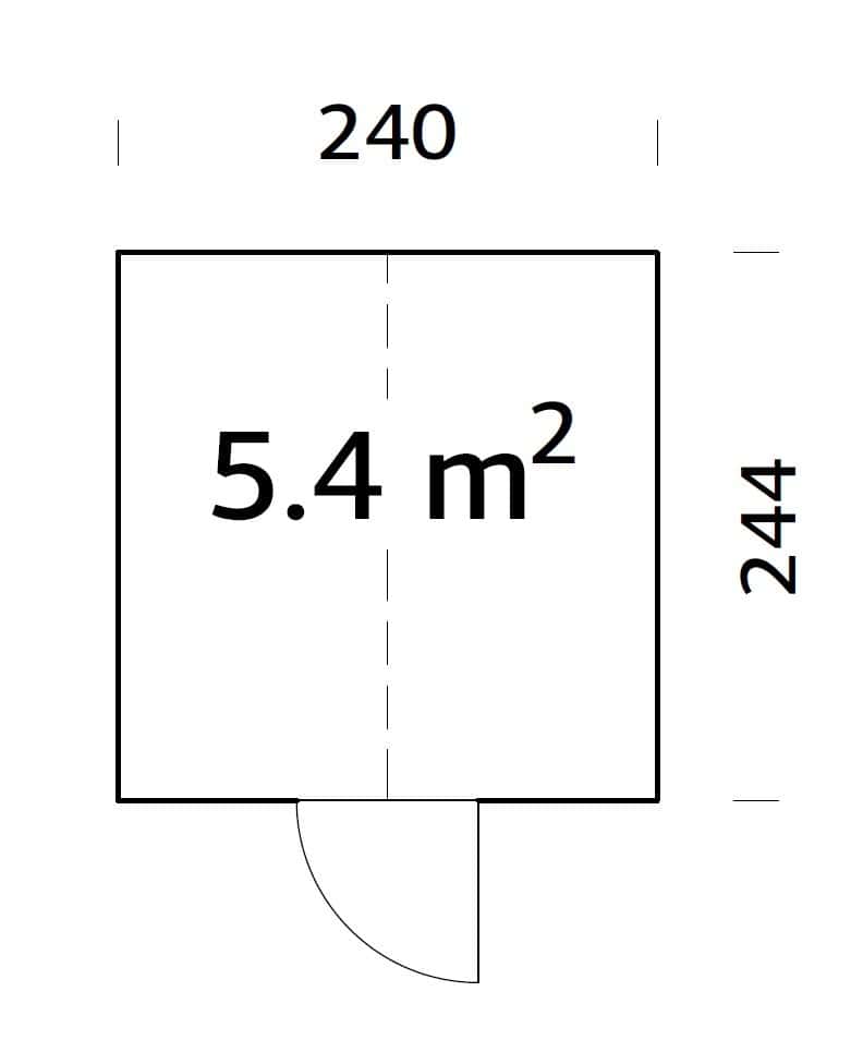 Emilia 5.4m2 (2.4x2.44m | 18mm) Halliks süvaimmutatud modernne klaasmaja