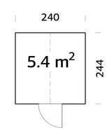 Emilia 5.4m2 (2.4x2.44m | 18mm) Halliks süvaimmutatud modernne klaasmaja