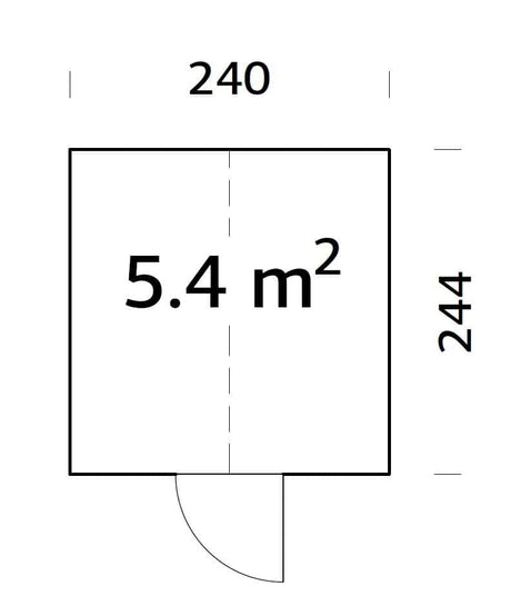 Emilia 5.4m2 (2.4x2.44m | 18mm) Halliks süvaimmutatud modernne klaasmaja