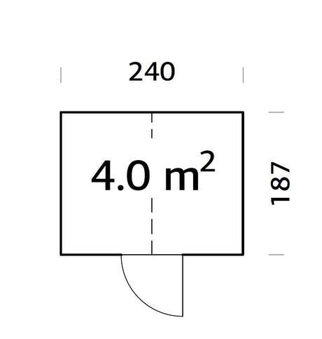 Emilia kuur 4m2 (2.4x1.87m | 18mm) Halliks süvaimmutatud kuur