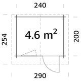 Emma 4.6m2 (2.4x2m | 28mm) Kompaktne Alpi stiilis freespruss-aiakuur