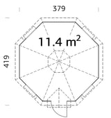 Eva 11.4m2 (3.79m | 44mm) Kaheksanurkne grillkoda