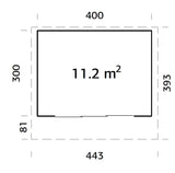 Grace 11.2m2 Slide Plus (4x3m | 56mm) Liimpuitelementidest aiamaja varikatuse ja topeltklaasiga lükandustega
