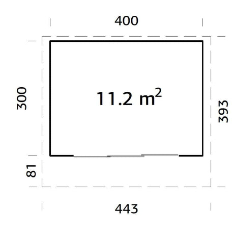 Grace 11.2m2 Slide Plus (4x3m | 56mm) Liimpuitelementidest aiamaja varikatuse ja topeltklaasiga lükandustega
