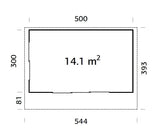 Grace 14.1m2 (5x3m | 56mm) Liimpuitelementidest aiamaja topeltklaasiga lükandustega