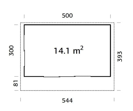 Grace 14.1m2 (5x3m | 56mm) Liimpuitelementidest aiamaja topeltklaasiga lükandustega