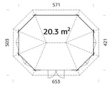 Hanna 20.3 (5.7x4.2m | 44mm) Avar ja valgusküllane paviljon