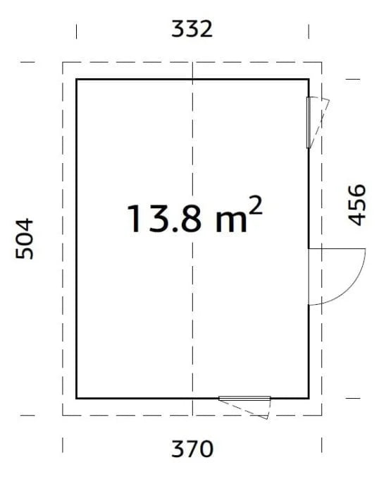 Hedwig 13.6m2 (3.3x4.52m | 18mm) Valmis seinaelementidest aiamaja